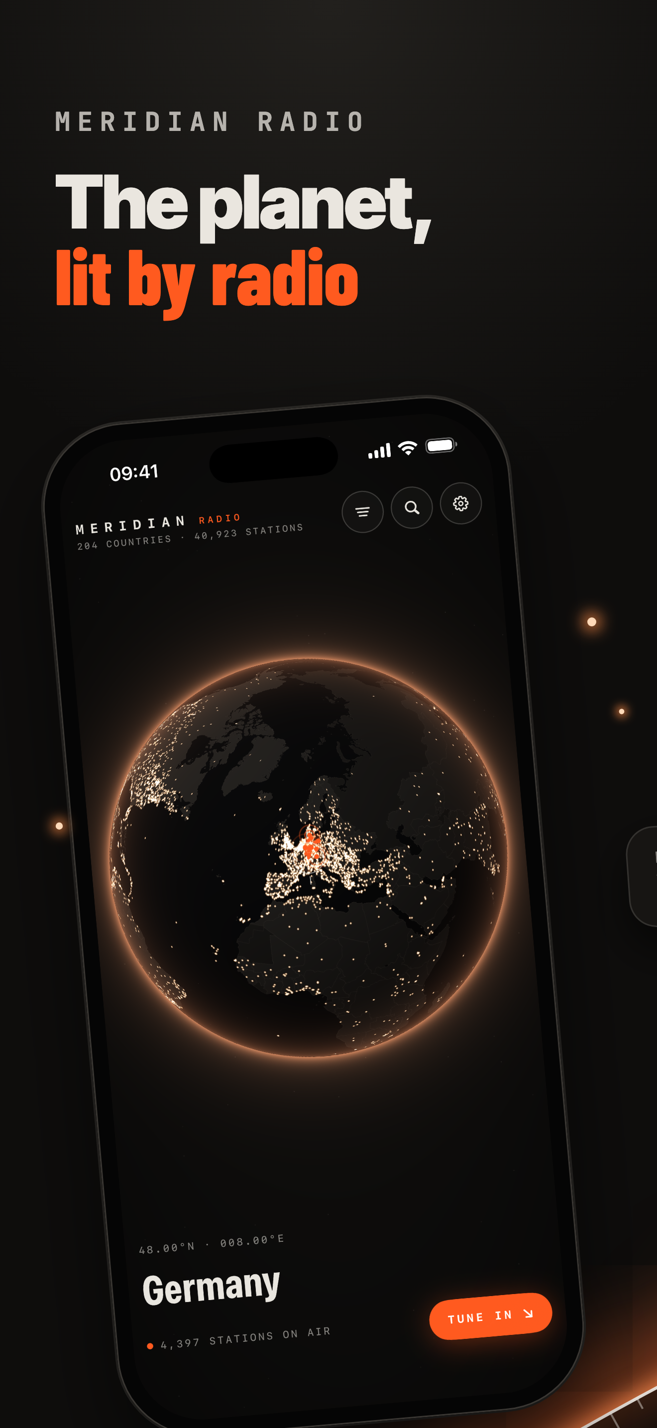 The planet, lit by radio.