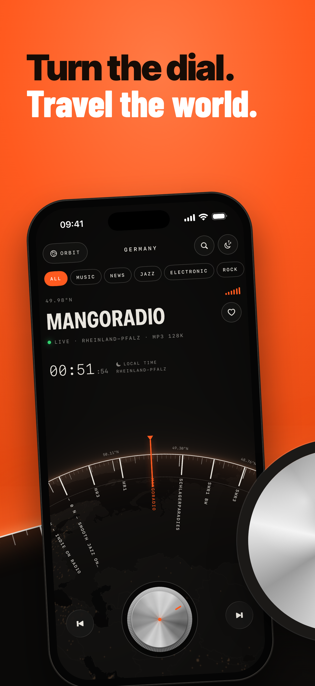 Turn the dial. Travel the world.