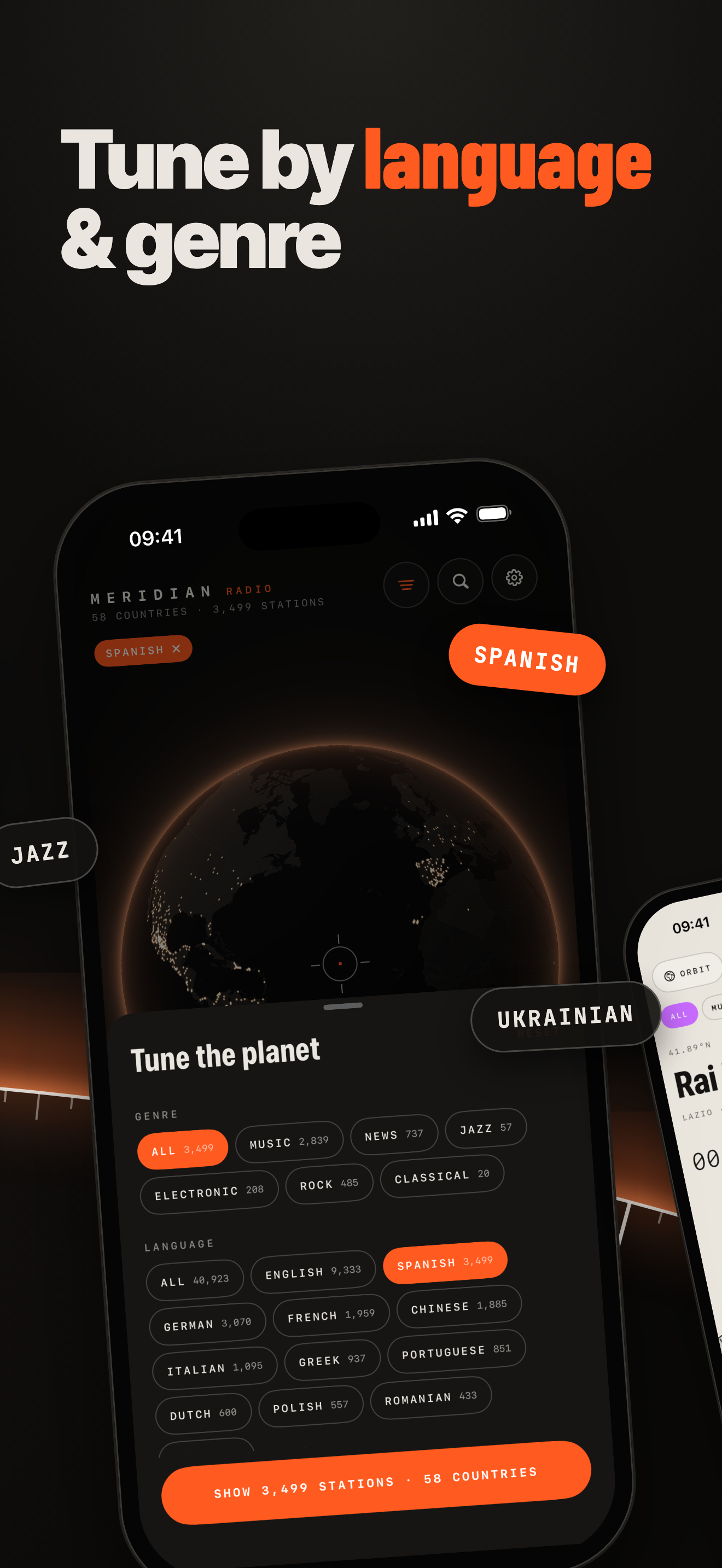 Tune by language and genre